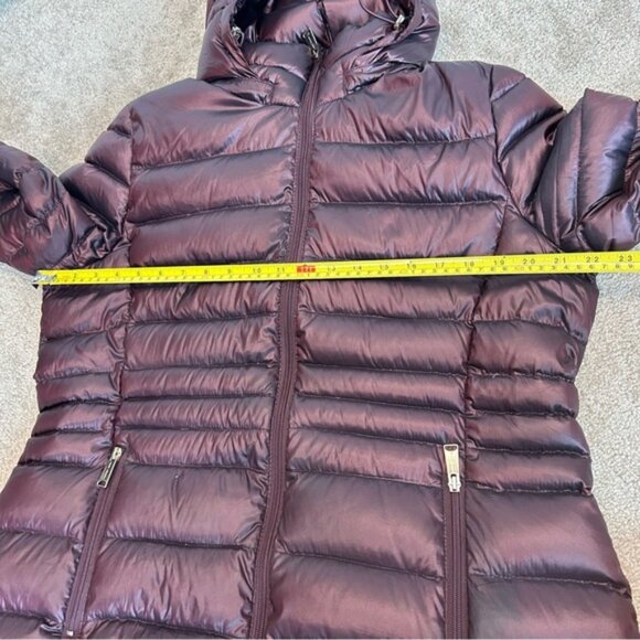 Andrew Marc burgundy red quilted packable compressible goose down hood coat XL - Picture 8 of 14